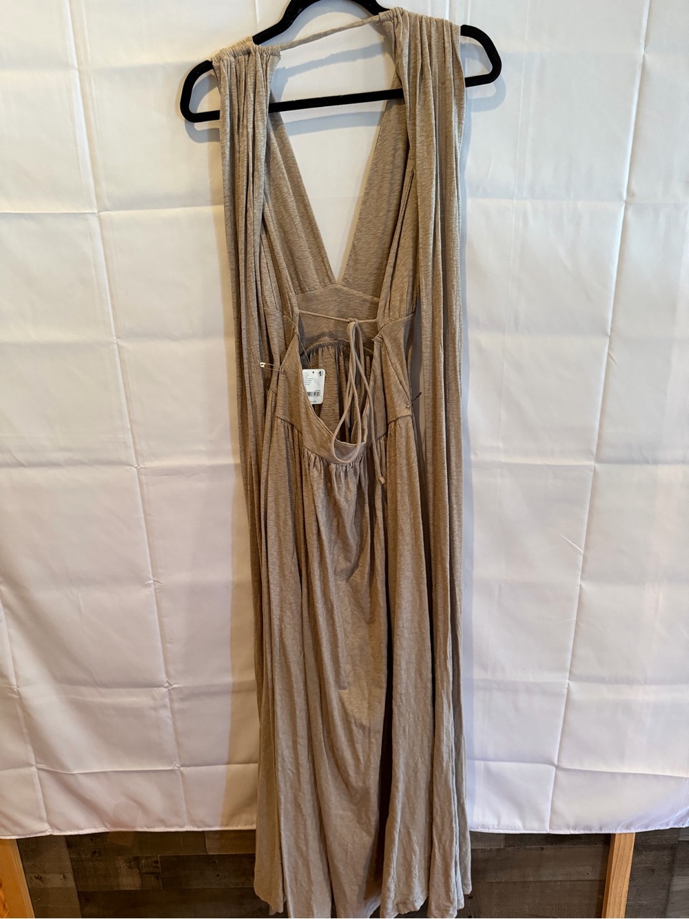 Free People Beach women’s Sleeveless V-Neck Maxi Dress in Taupe color - Picture 2 of 6
